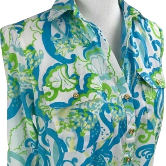 Lilly Pulitzer Crystal Coast Captiva Tunic Mini Dress Small Blue - Picture 6 of 11